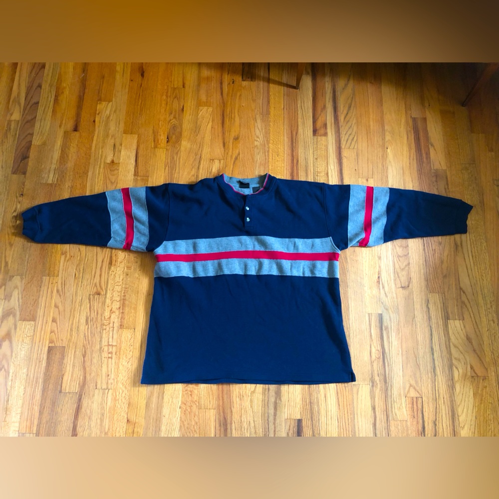 Vintage 90s JCPenny Olympic blue 1/4 Button Up Mens Large